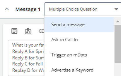 message options